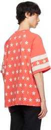 Balmain Red Signature Stars T-Shirt