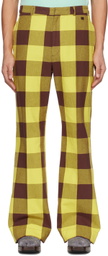 Acne Studios Yellow & Brown Check Trousers