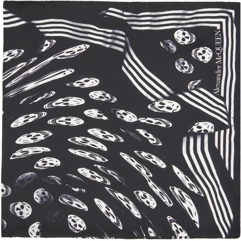 Alexander McQueen Black Vortex Biker Scarf