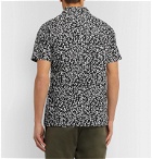 Officine Generale - Dario Slim-Fit Camp-Collar Printed Cotton-Seersucker Shirt - Black