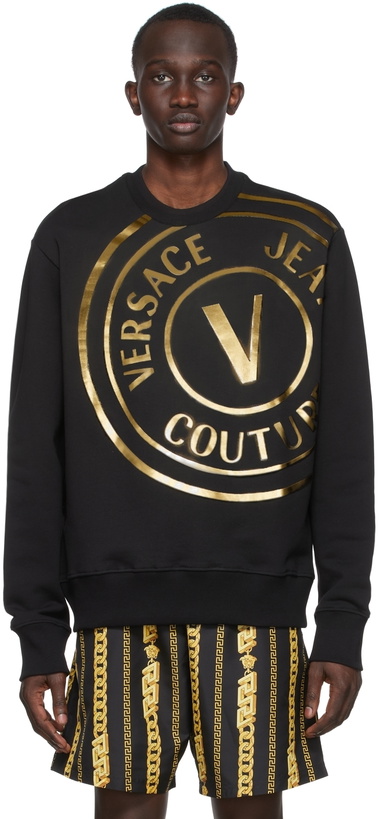 Photo: Versace Jeans Couture Black V-Emblem Sweatshirt