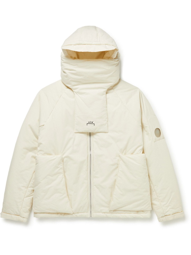 Photo: A-COLD-WALL* - Cyclone Logo-Print Padded Cotton Hooded Jacket - Neutrals