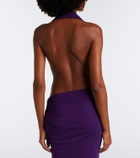 Alex Perry Draped halterneck jersey gown