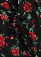 Rixo Moss Floral-print Silk-chiffon Blouse Black