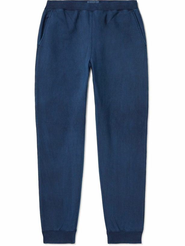 Photo: Blue Blue Japan - Indigo-Dyed Cotton-Jersey Sweatpants - Blue