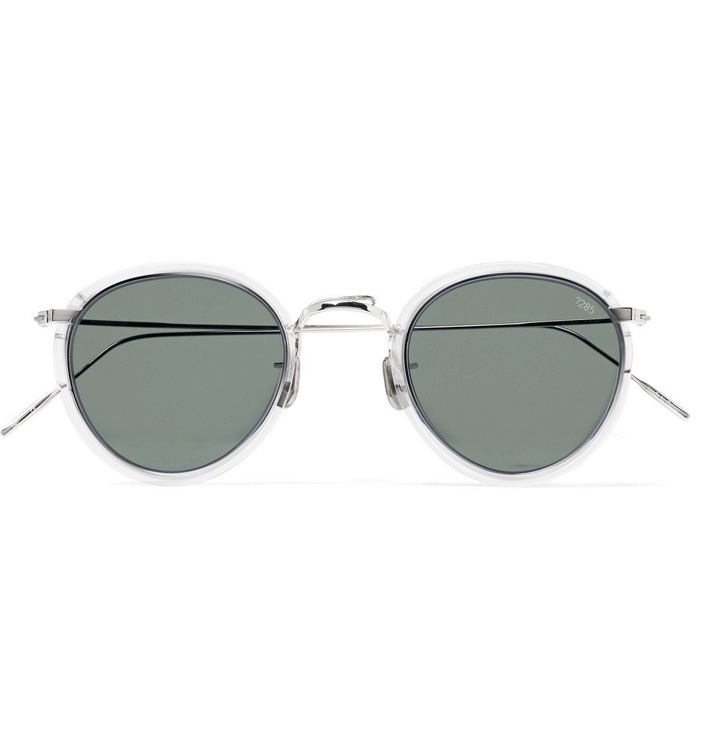Photo: Eyevan 7285 - Round-Frame Acetate and Silver-Tone Sunglasses - Black