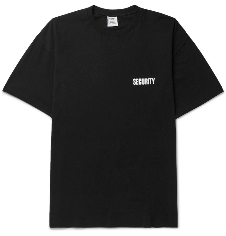 Photo: Vetements - Oversized Printed Cotton-Jersey T-Shirt - Black