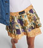 Marine Serre Upcycled Household pleated linen miniskirt