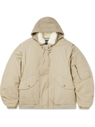 Balenciaga - Padded Cotton-Ripstop and Jersey Hooded Bomber Jacket - Neutrals