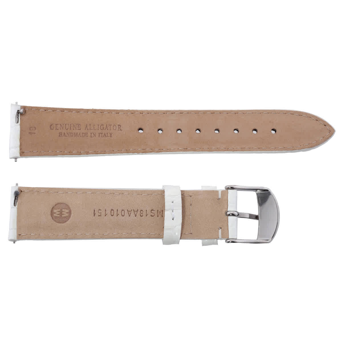 MICHELE 18mm White Alligator Strap