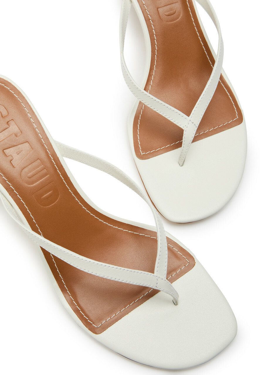 Staud Freja 60 Leather Mules White