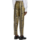 Dolce and Gabbana Black and Gold Jacquard Trousers