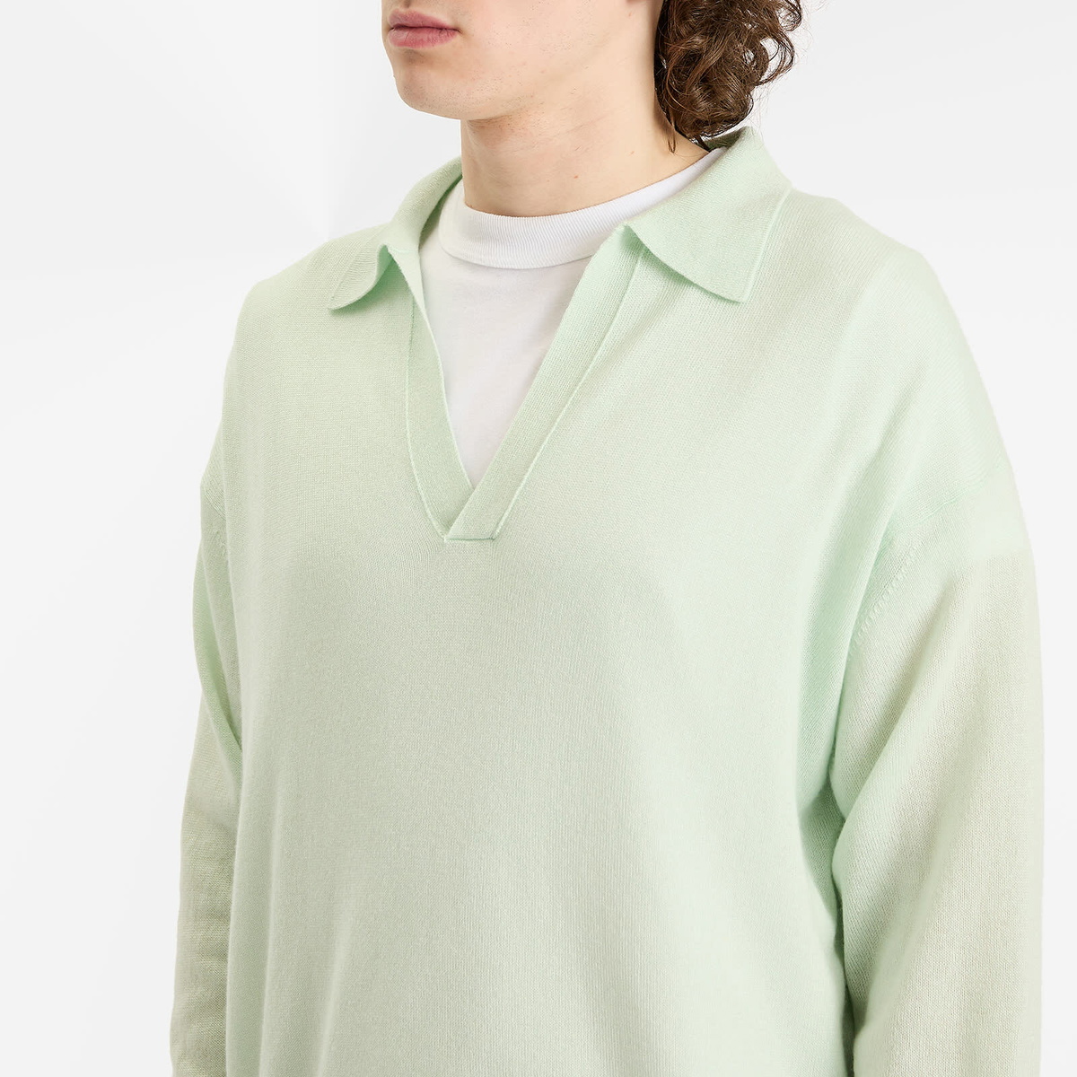 Auralee Men's Super Fine Cashmere Silk Knit Skipper Polo in