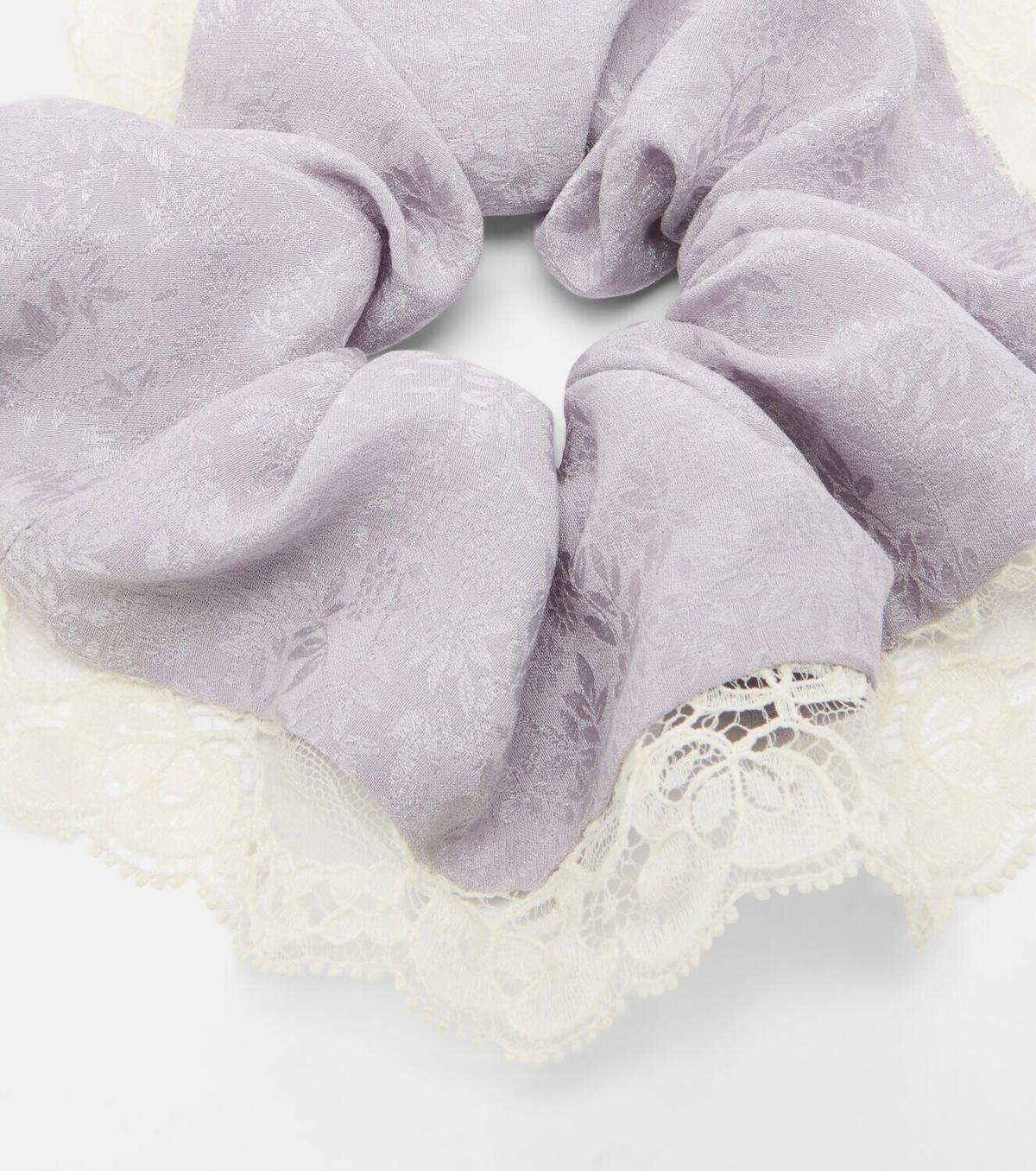 Chloé Lace-trimmed floral silk jacquard scrunchie