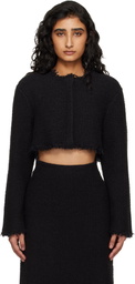 Jil Sander Black Boucle Long Sleeves Cropped Jacket