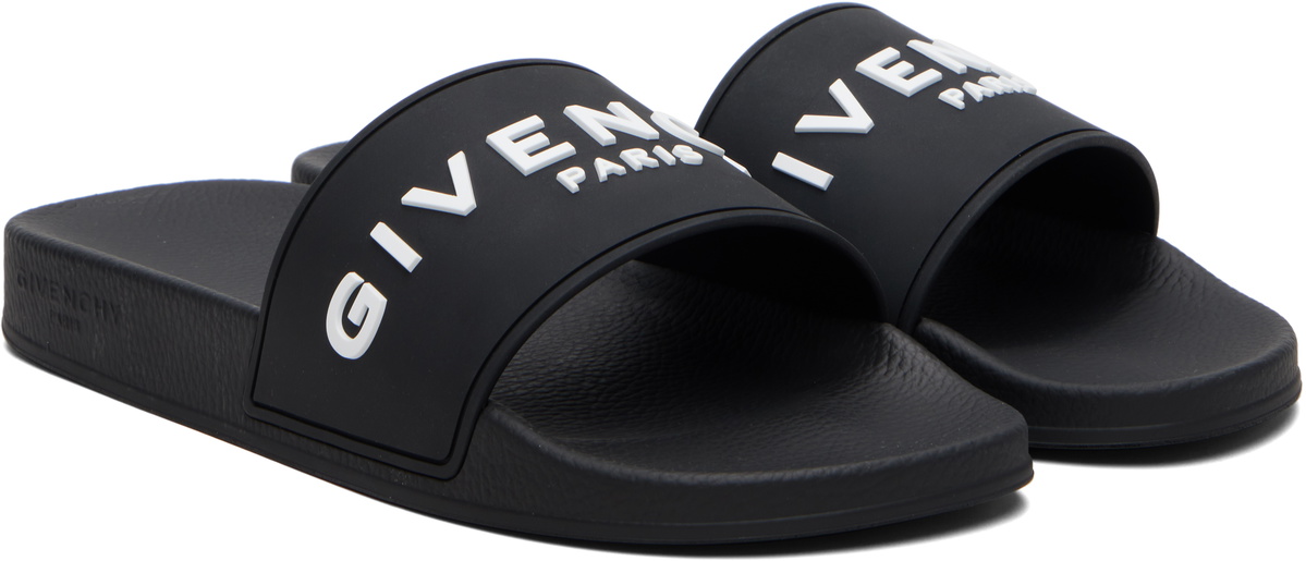 Givenchy Black Flat Pool Slides