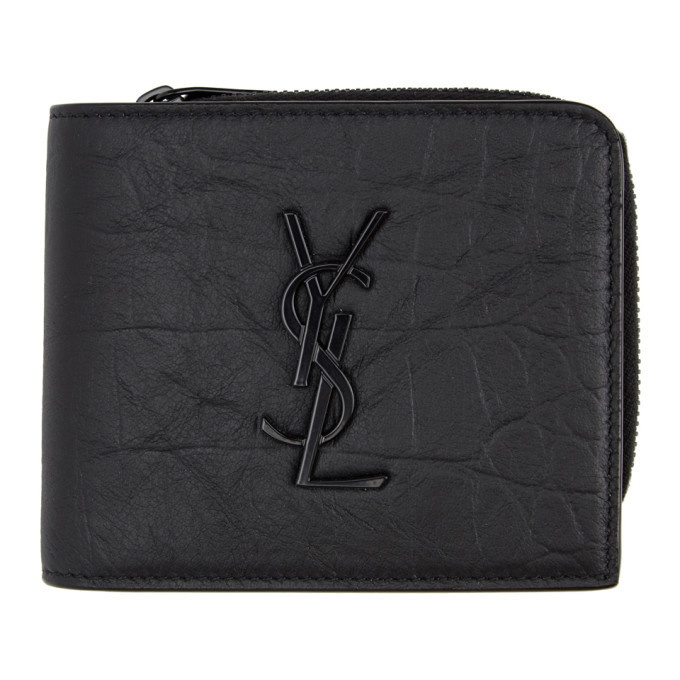 Photo: Saint Laurent Black Croc Monogramme Wallet