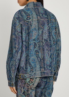 Etro Patterned Denim Jacket Blue