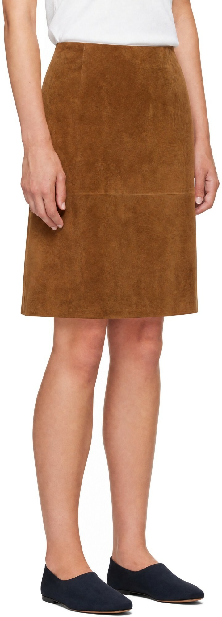 Jil Sander Brown Suede Midi Skirt