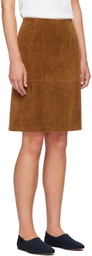 Jil Sander Brown Suede Midi Skirt