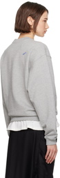 ADER error Gray Graphic Crewneck Sweatshirt