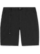 CAYL - Flow Straight-Leg Belted Logo-Print Ripstop Shorts - Black