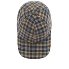 Folk Men's 6 Panel Cap in Navy Tan Check