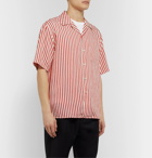 AMI - Camp-Collar Striped Twill Shirt - Red