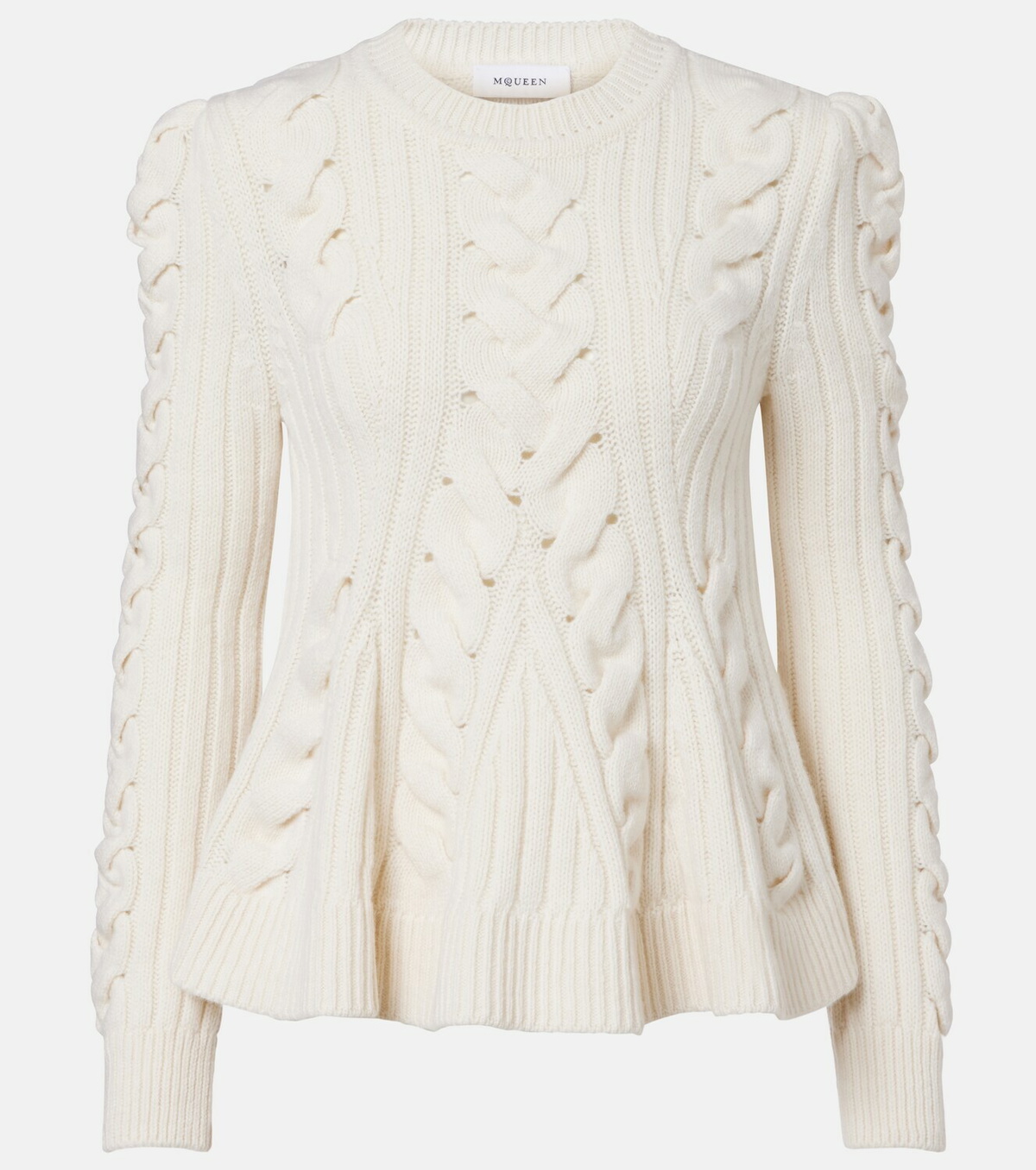 McQueen Cable-knit wool and cashmere sweater