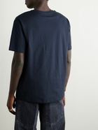 Balmain - Logo-Flocked Cotton-Jersey T-Shirt - Blue