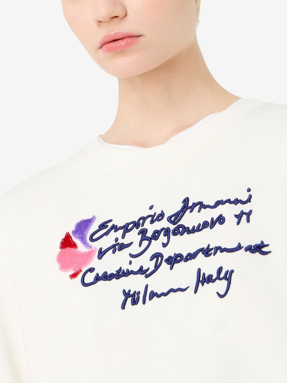 EMPORIO ARMANI - Logo Cotton Crewneck Sweatshirt