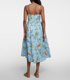 Agua by Agua Bendita Acacias Aves printed linen midi dress