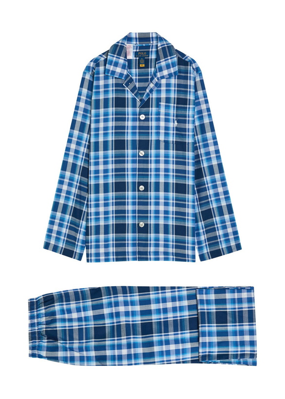 Photo: Polo Ralph Lauren Logo-embroidered Checked Cotton Pyjama set Multicoloured 1