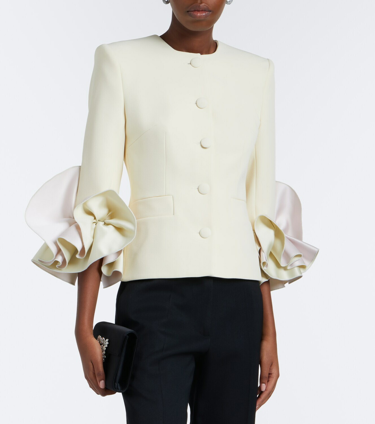Safiyaa Omona duchesse-trimmed crêpe blazer