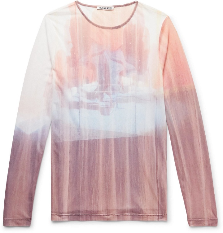 Photo: Our Legacy - Printed Mesh T-Shirt - Pink