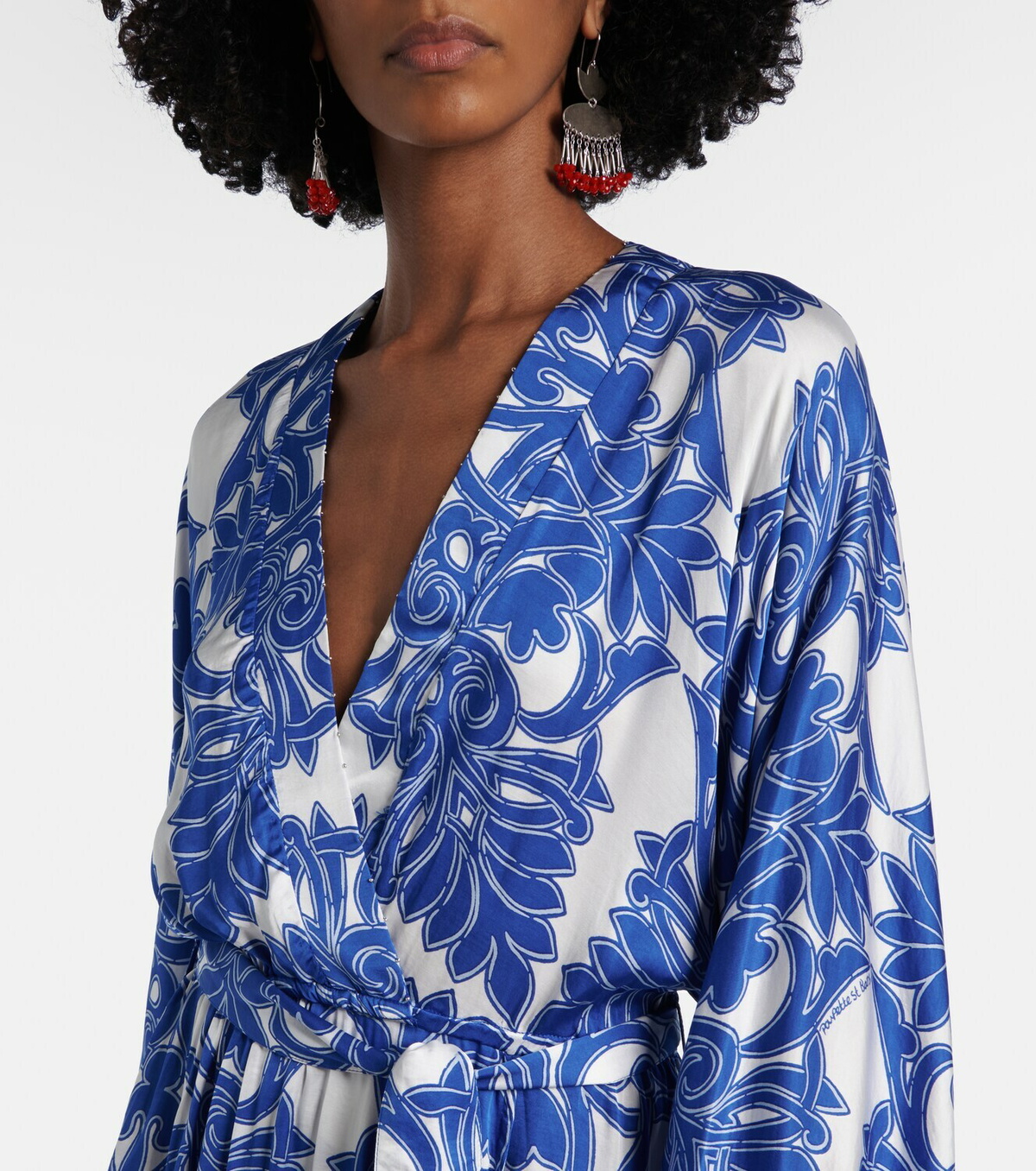 Poupette St Barth Kristen printed satin maxi dress