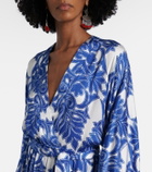 Poupette St Barth Kristen printed satin maxi dress