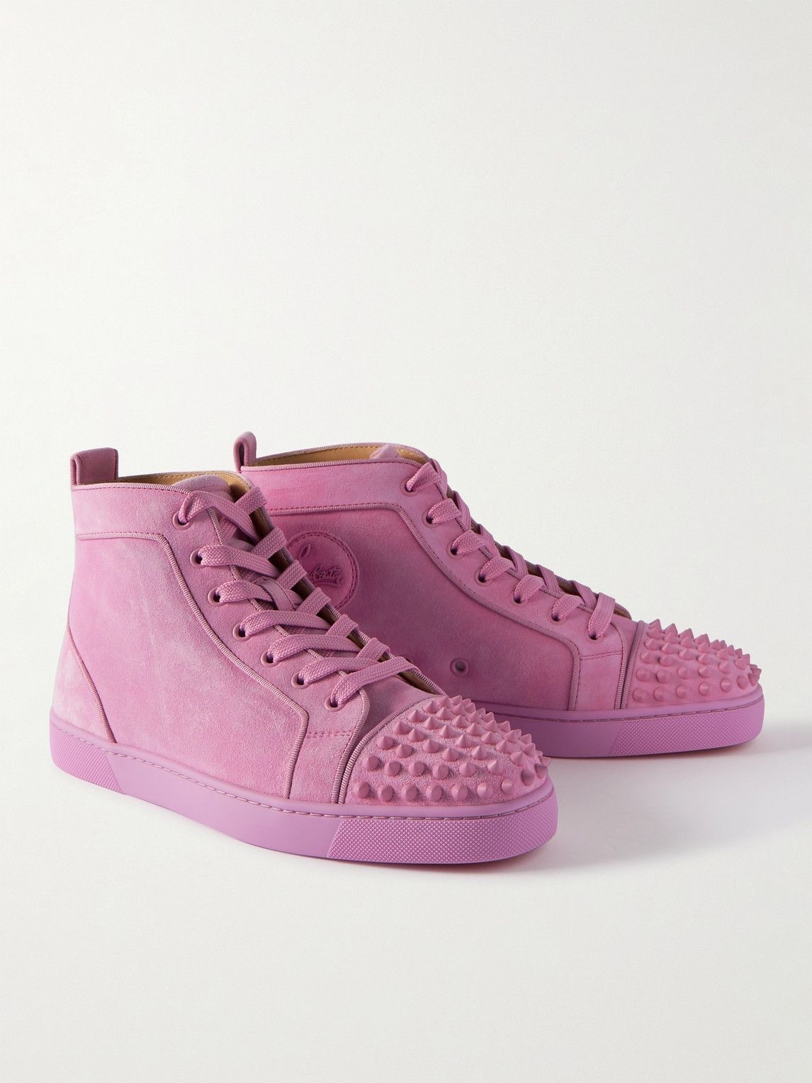 hvorfor ikke stamme Slette Christian Louboutin - Lou Spikes Orlato Suede High-Top Sneakers - Pink  Christian Louboutin