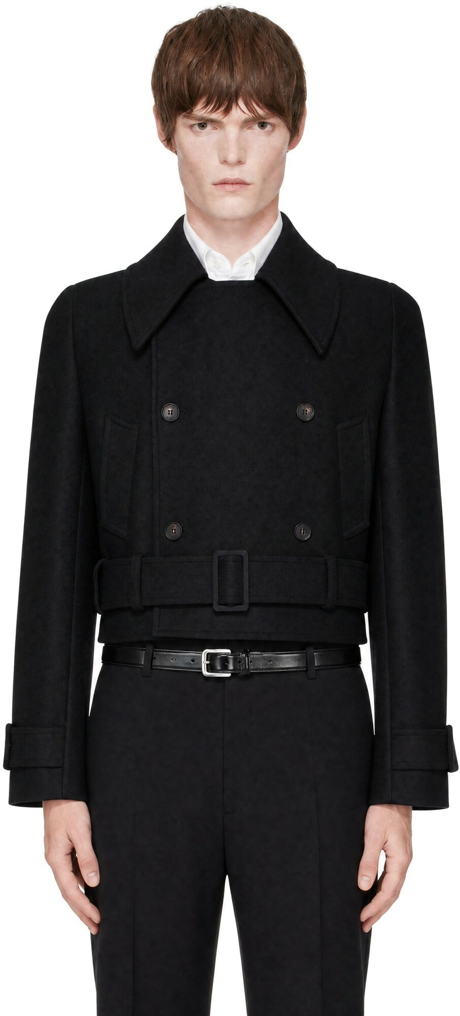 EGONlab Black Tailored Crop Coat