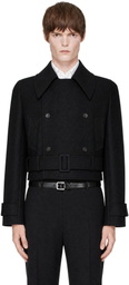 EGONlab Black Tailored Crop Coat