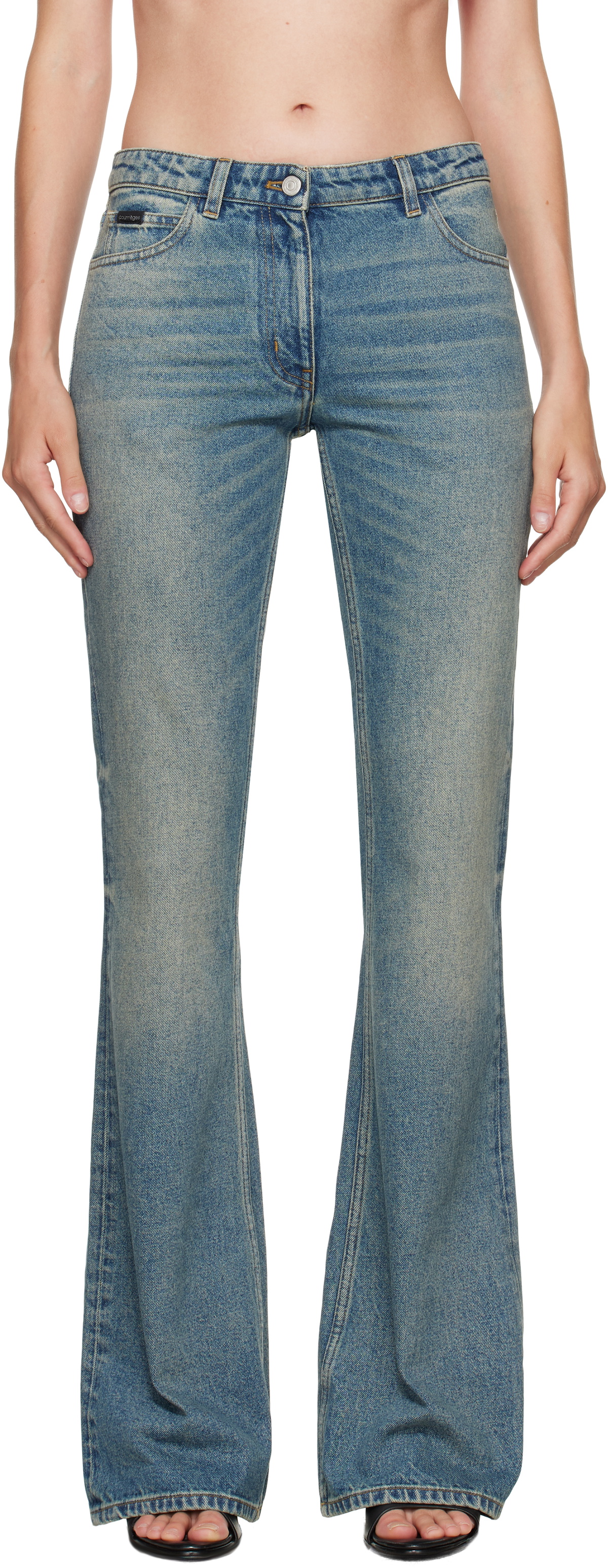 Courrèges Sailor mid-rise wide-leg jeans Courreges