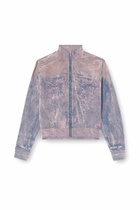Diesel Trompe l'oeil flocked zip-up sweatshirt - Sweaters Womens in Multicolor