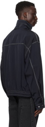Solid Homme Navy Stitching Bomber Jacket