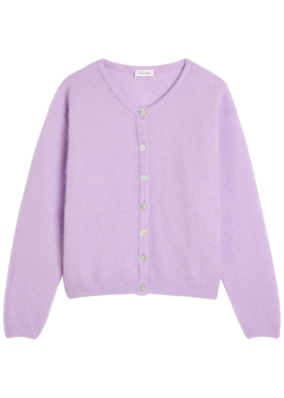 Photo: American Vintage Vitow Brushed Alpaca and Wool-blend Cardigan Light Purple