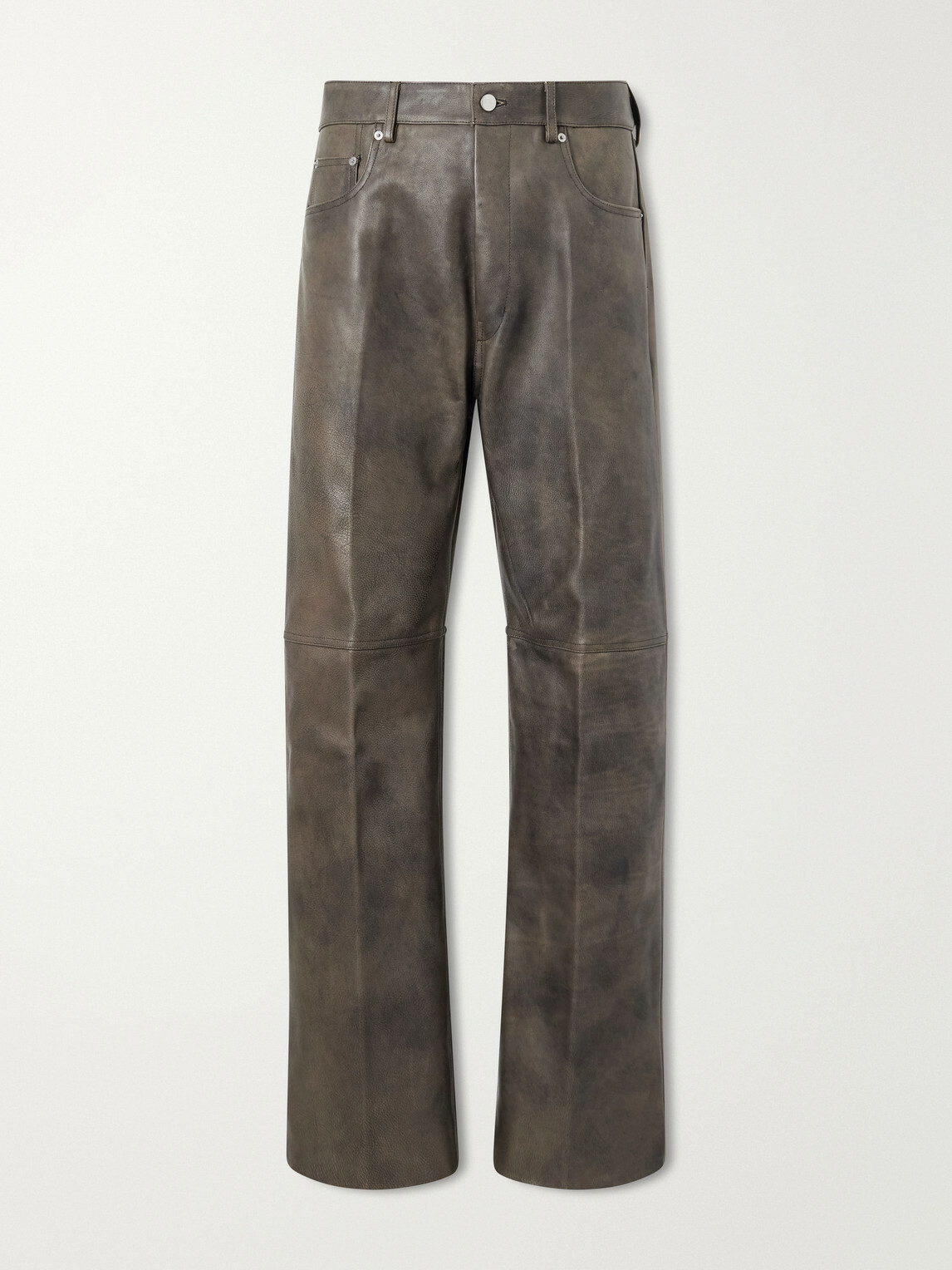 Rick Owens - Geth Wide-Leg Leather Trousers - Brown