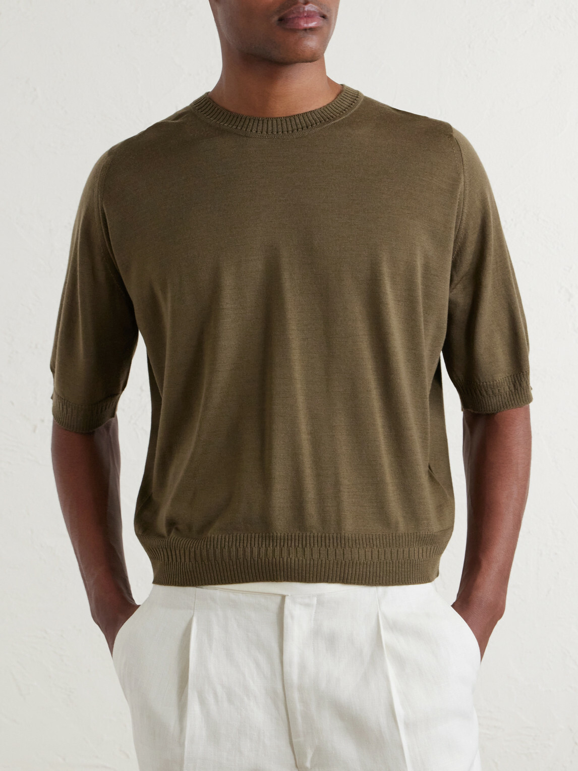 John Smedley - Bill Nighy Merino Wool T-Shirt - Green