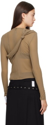 Rokh Brown Knotted Long Sleeve T-Shirt
