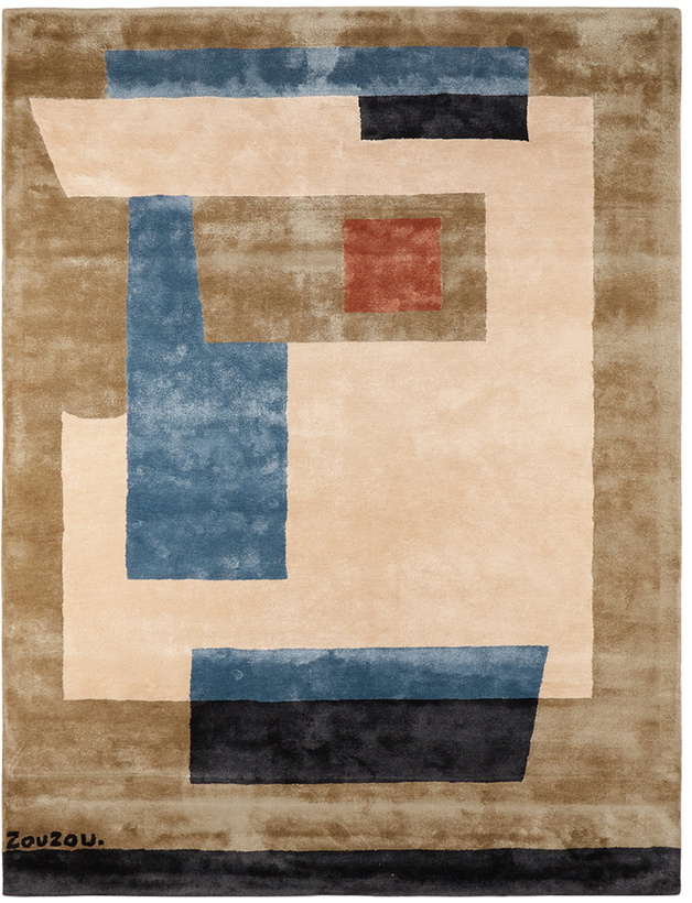 Photo: Zouzou Rugs SSENSE Exclusive Taupe & Blue ZZ-08-002 Rug