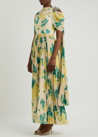 Huishan Zhang Alara Floral-print Chiffon Maxi Dress Yellow