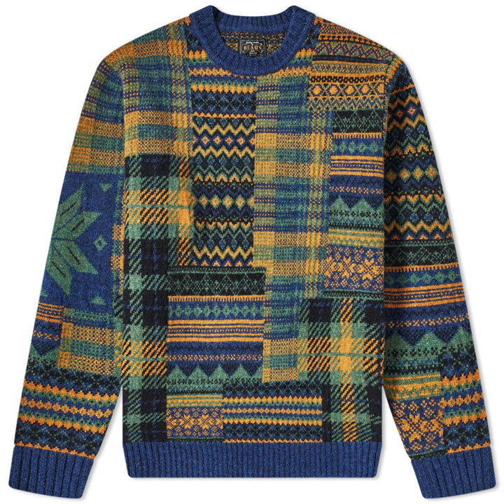 Photo: Beams Plus Jacquard Patchwork Crew Sweat